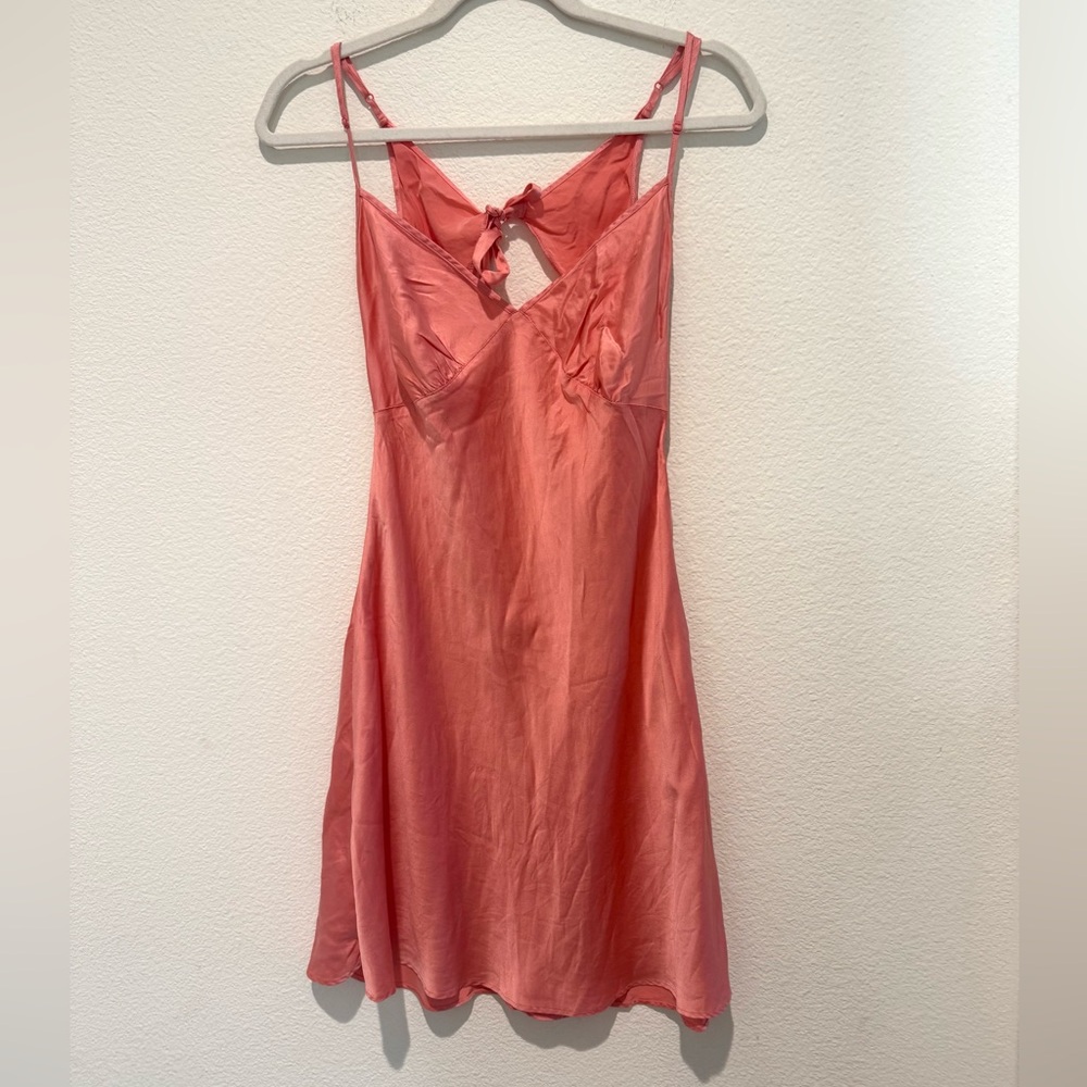 Victoria's Secret Coral Pink 100% Silk Satin Chemise